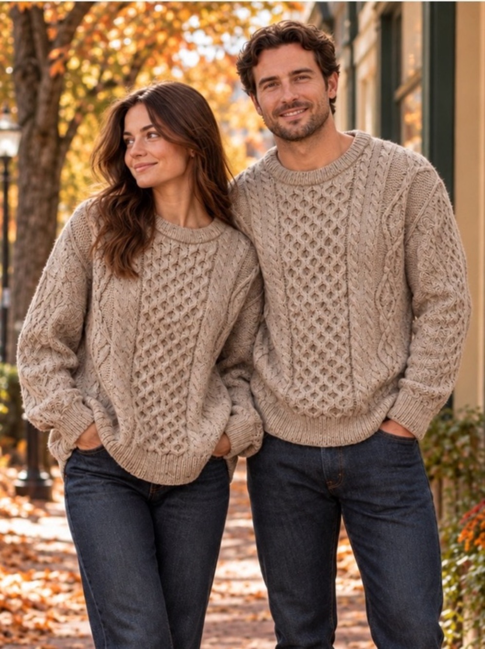 Aran Mór Irish 100% Wool Cable-Knit Sweater Unisex L Rory Gilmore Cabine Ski